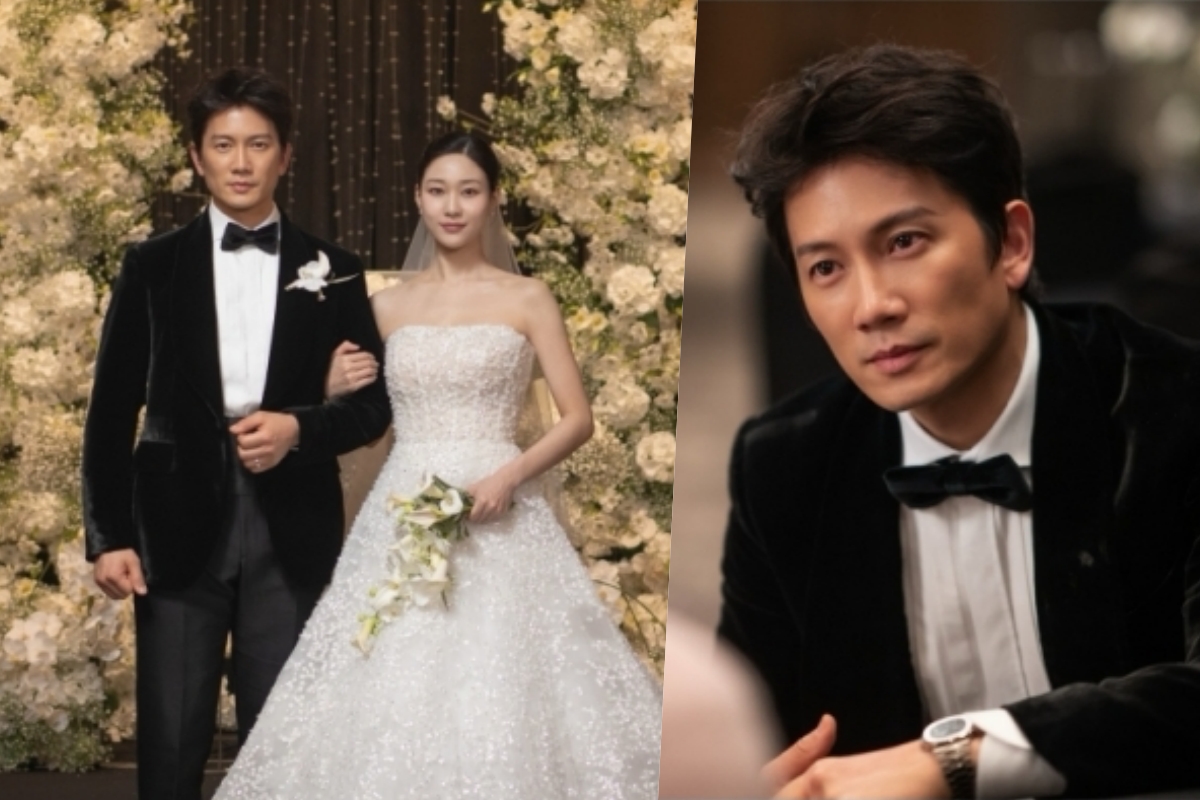 Ilustrasi pernikahan palsu untuk artikel Ji Sung dan Ha Yun Kyung Gelar Pernikahan Palsu di Premiere